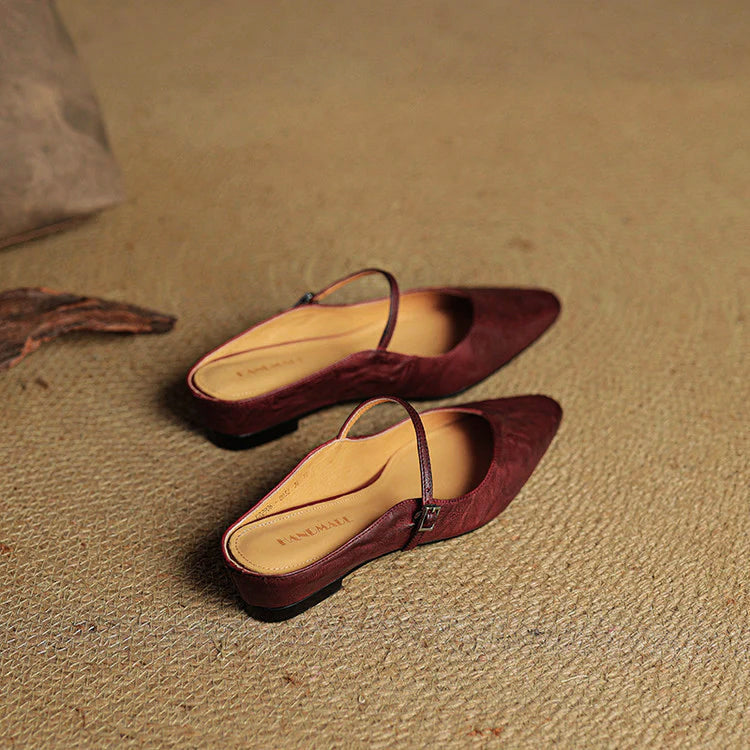 Velisse Genuine Leather Pointed Flats