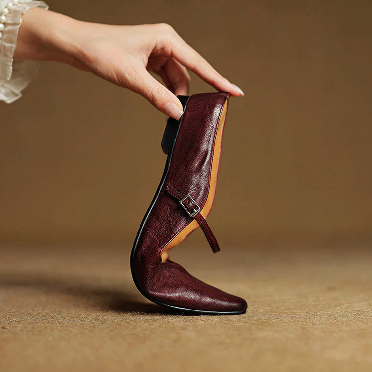 Velisse Genuine Leather Pointed Flats