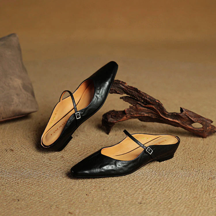 Velisse Genuine Leather Pointed Flats