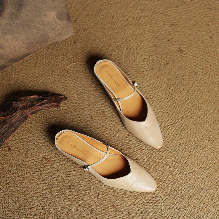 Velisse Genuine Leather Pointed Flats