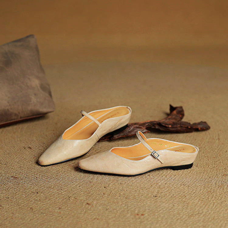 Velisse Genuine Leather Pointed Flats