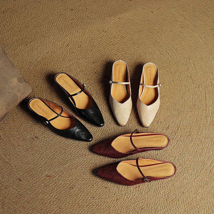 Velisse Genuine Leather Pointed Flats