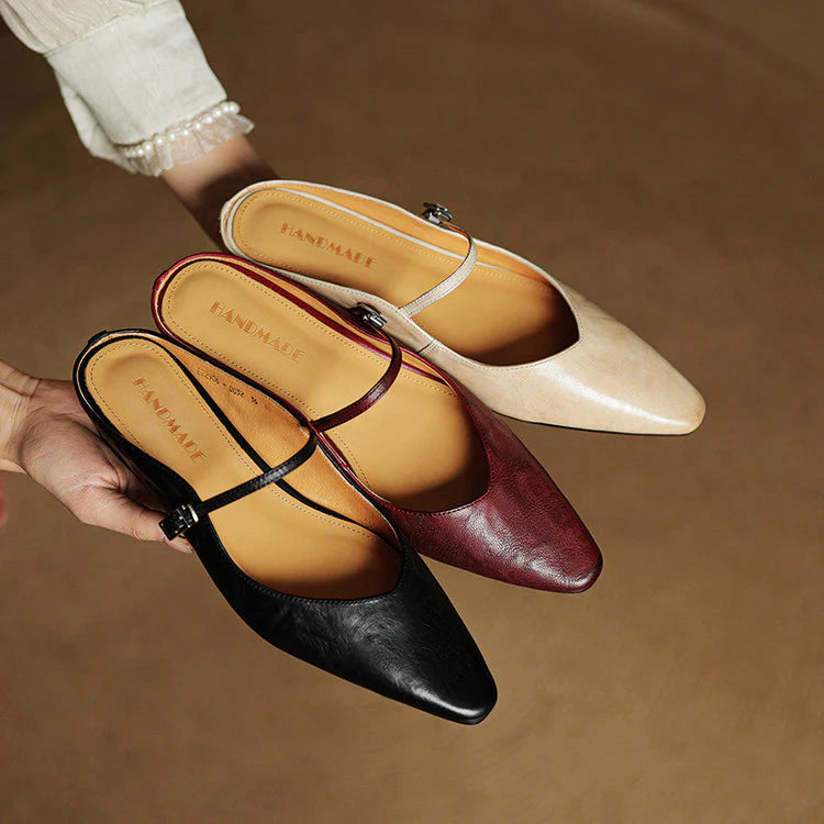 Velisse Genuine Leather Pointed Flats