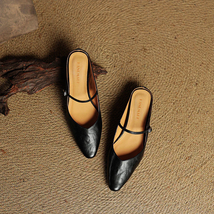 Velisse Genuine Leather Pointed Flats