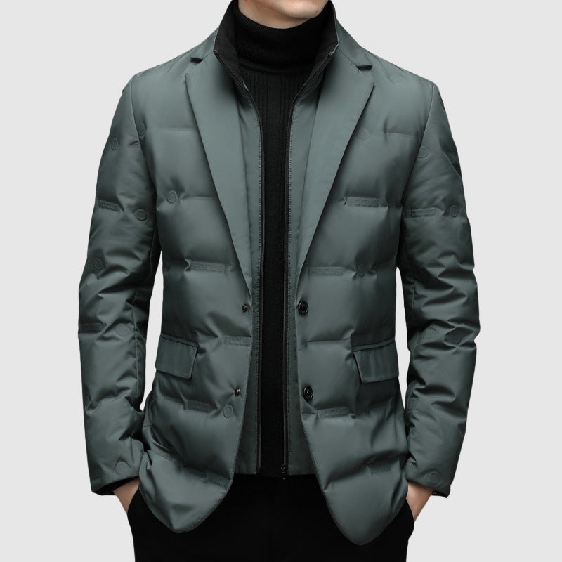 Winter Quilted Men's Blazer Jacket