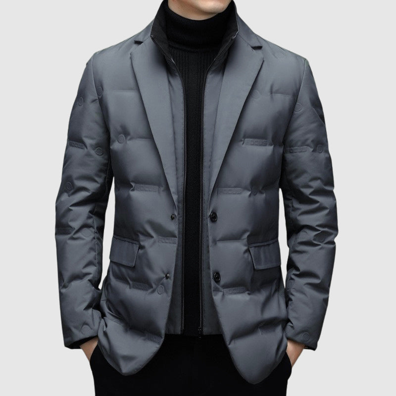 Winter Quilted Men's Blazer Jacket