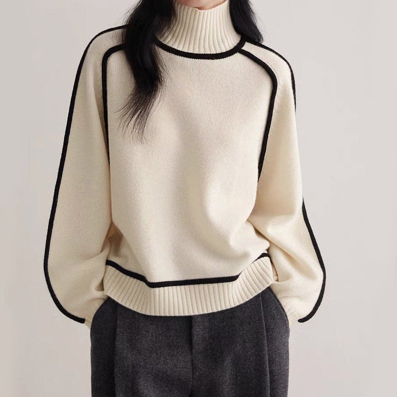 Women’s Contrast Trim Turtleneck Sweater