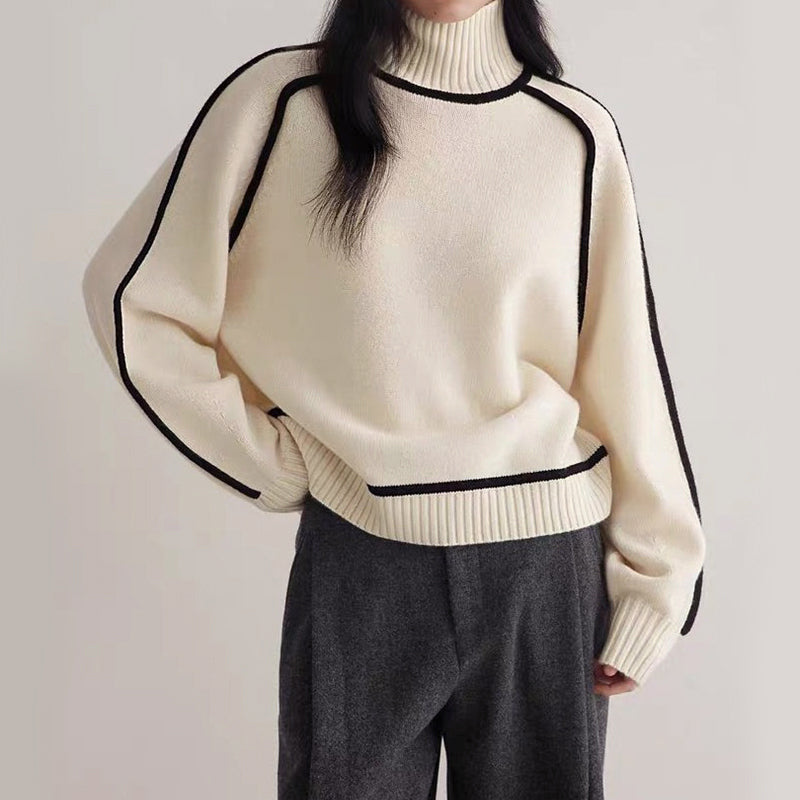 Women’s Contrast Trim Turtleneck Sweater