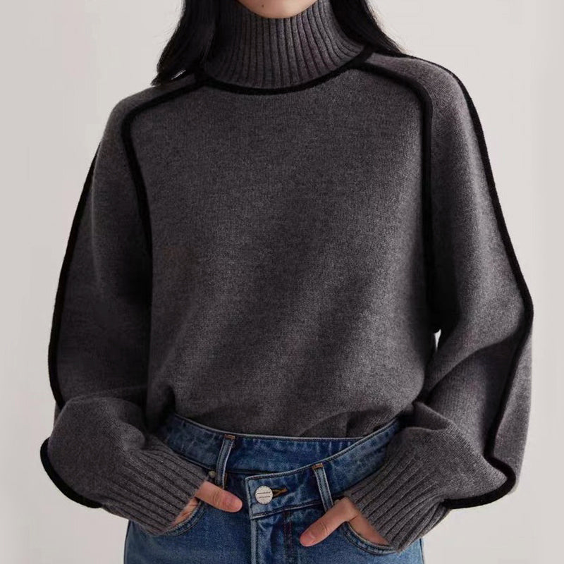 Women’s Contrast Trim Turtleneck Sweater
