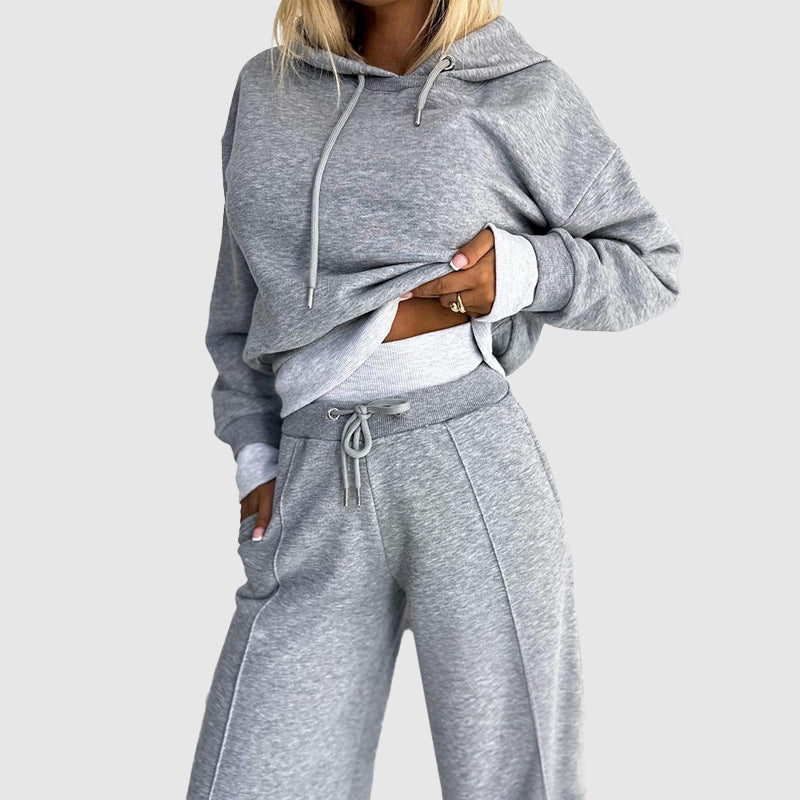 Women’s Co-ord 2 Piece Set with Hoodie and Wide Leg Pants
