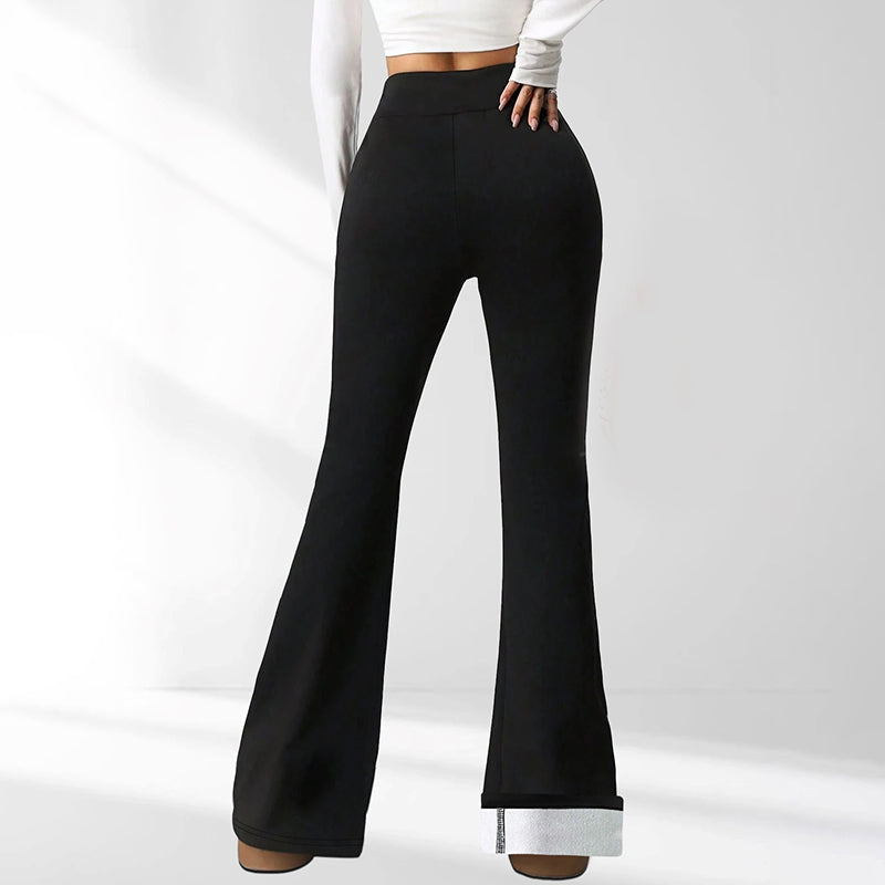 Women's Flared Leggings with Inner Lining