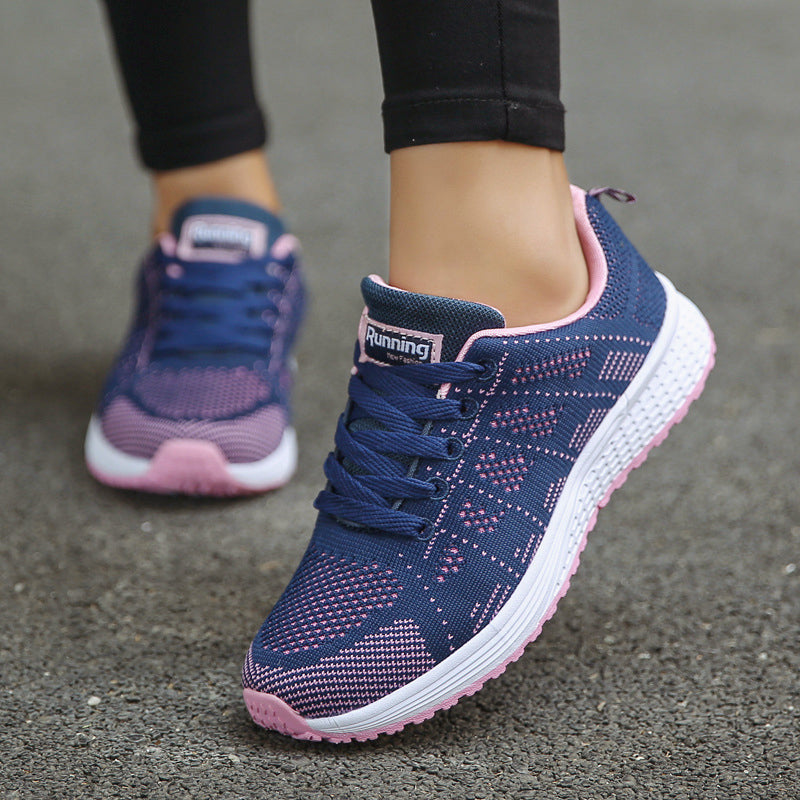 Women’s Lace-Up Mesh Sneakers for Running and Daily Wear