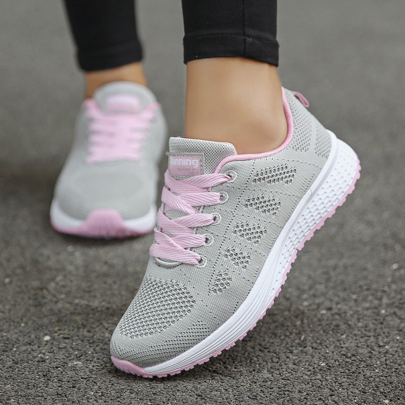 Women’s Lace-Up Mesh Sneakers for Running and Daily Wear