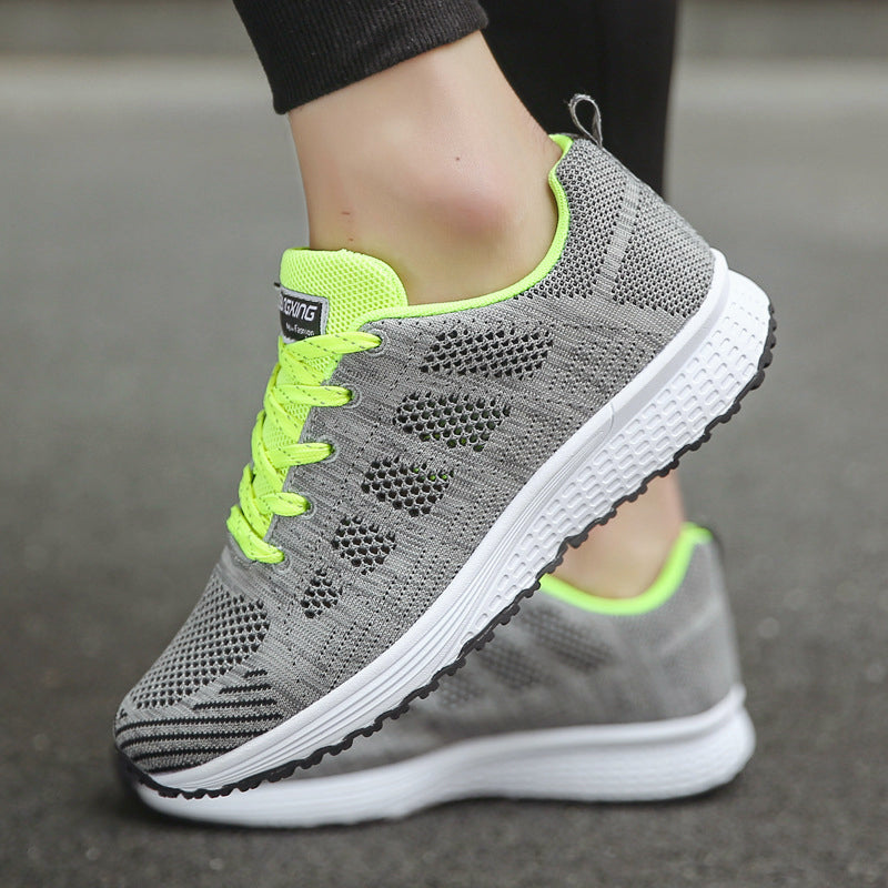 Women’s Lace-Up Mesh Sneakers for Running and Daily Wear