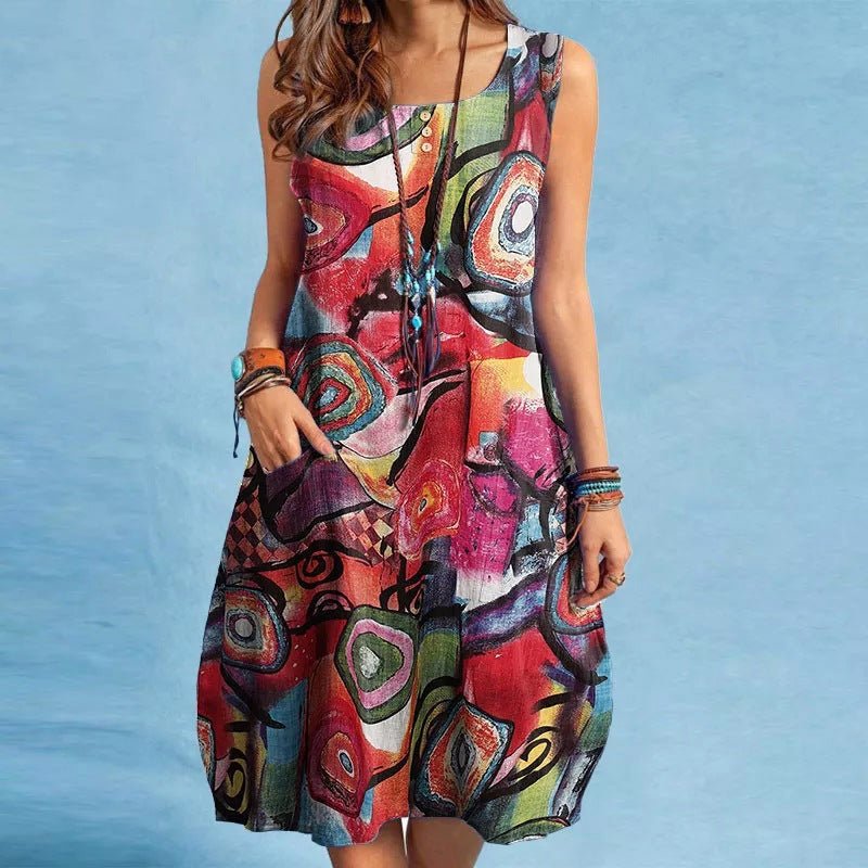 Amelie Fleur Bohemian Pocketed Dress - Infinityloyal