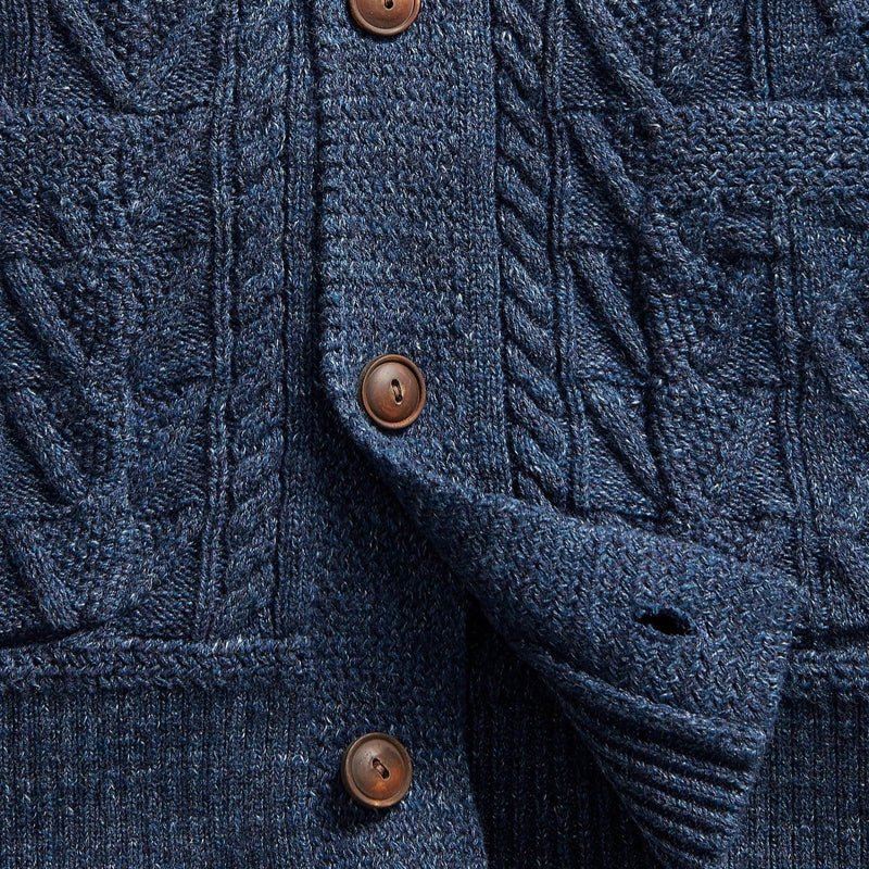 Jack Washington Indigo Wool Cardigan - Infinityloyal