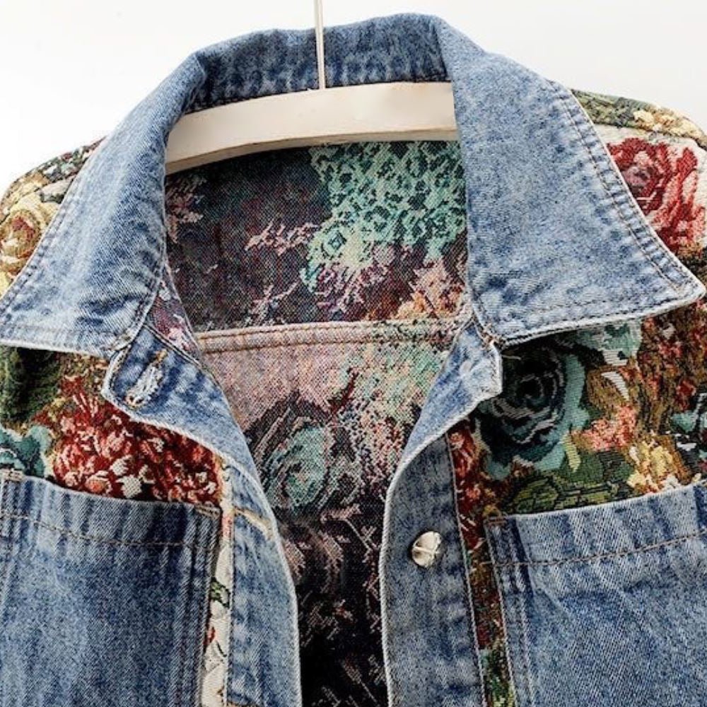 Amelie Fleur Floral Denim Jacket - Infinityloyal