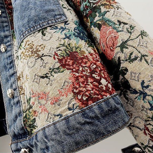 Amelie Fleur Floral Denim Jacket - Infinityloyal
