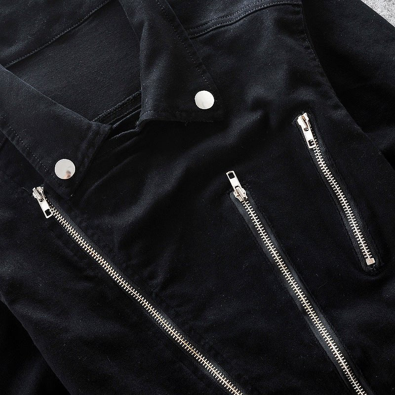 Black Shadow Slim Fit Denim Jacket - Infinityloyal