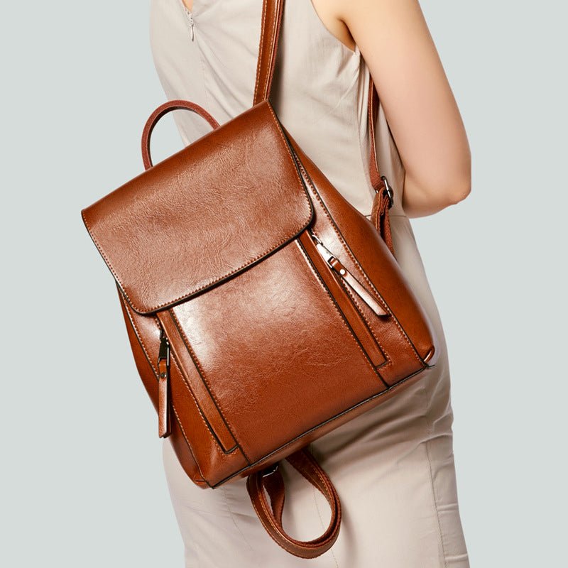 Chloe Marie Polished Leather Backpack - Infinityloyal
