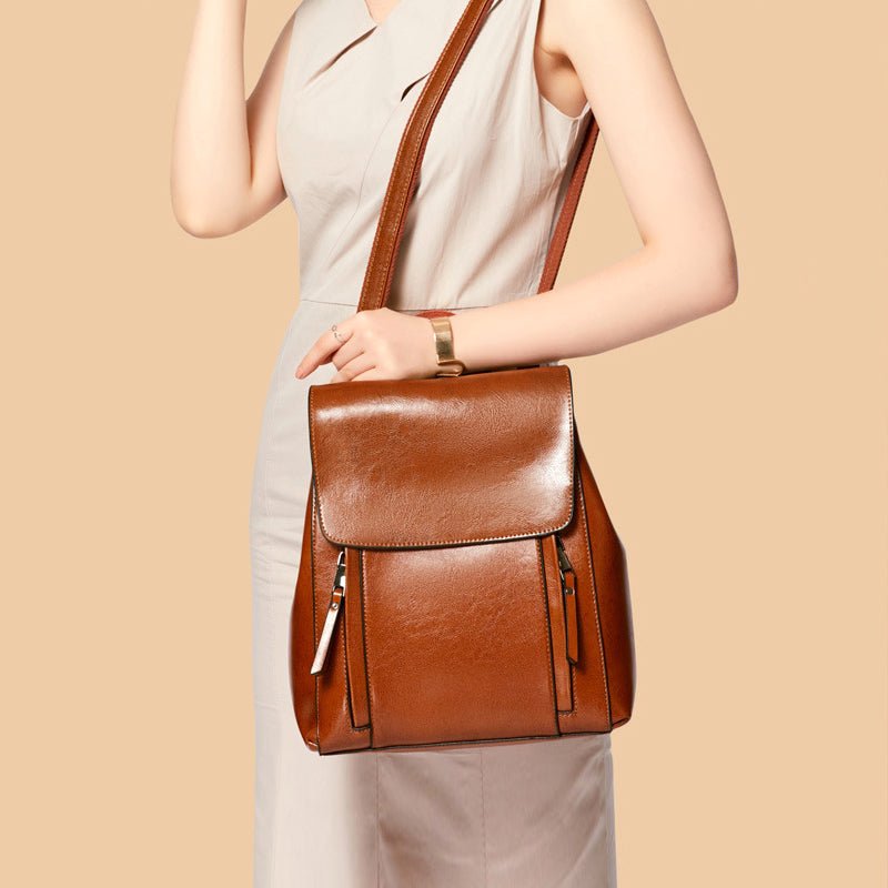Chloe Marie Polished Leather Backpack - Infinityloyal