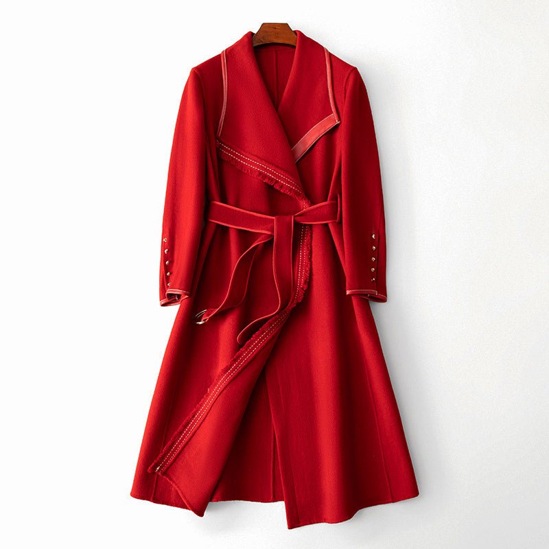 Claire Laurent Rouge Woolen Coat - Infinityloyal