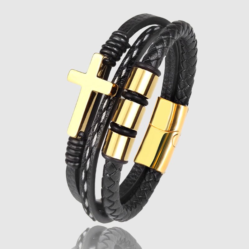 Cross Accent Gents' Bracelet - Infinityloyal