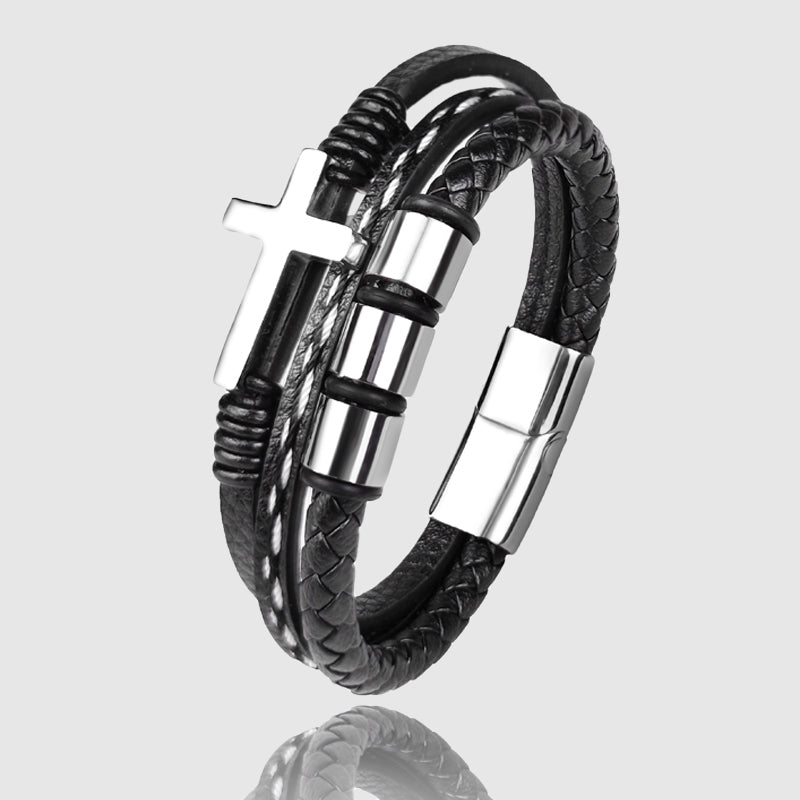 Cross Accent Gents' Bracelet - Infinityloyal