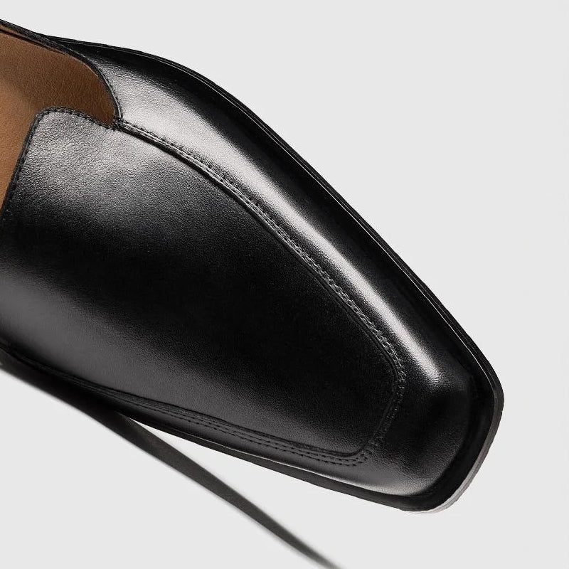 Jack Washington Black Leather Sandals - Infinityloyal