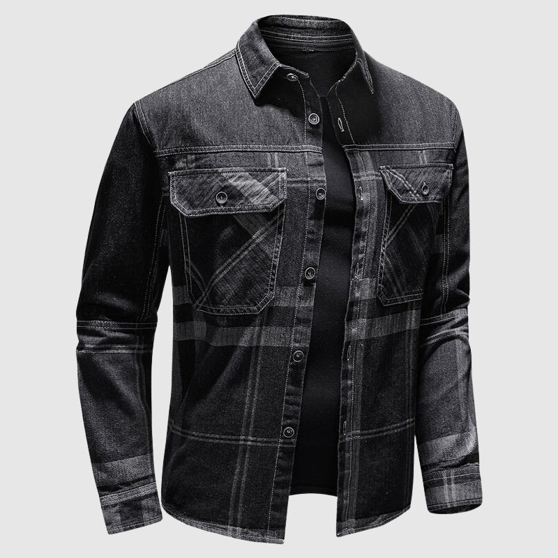 Jack Washington Plaid Denim Shirt - Infinityloyal