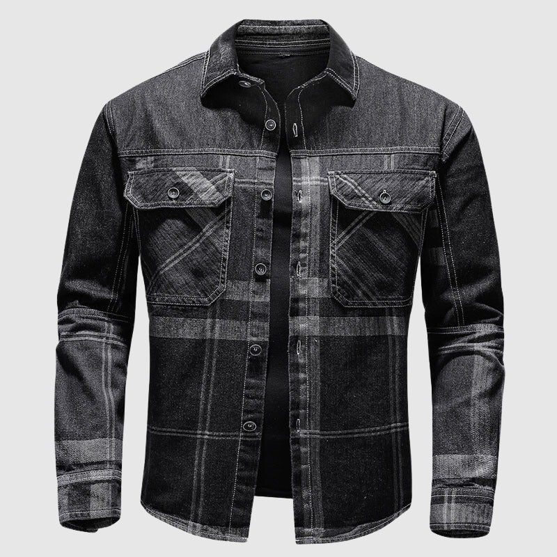 Jack Washington Plaid Denim Shirt - Infinityloyal