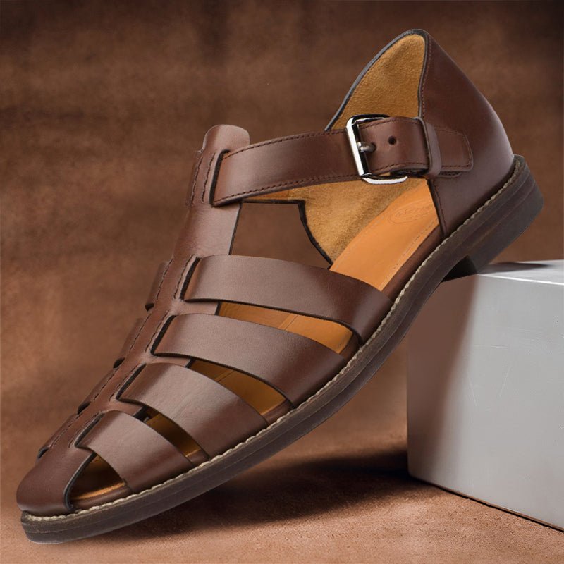 James Scott Roman Leather Sandals - Infinityloyal