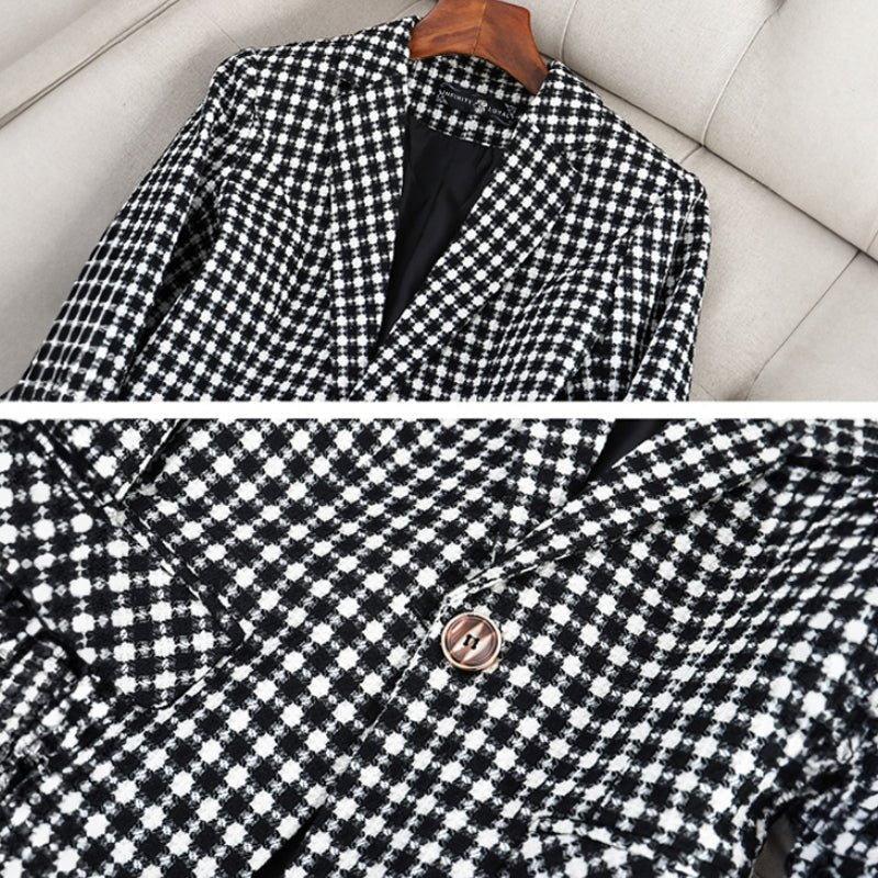 Plaid Formal Blazer by Emie Daly - Infinityloyal