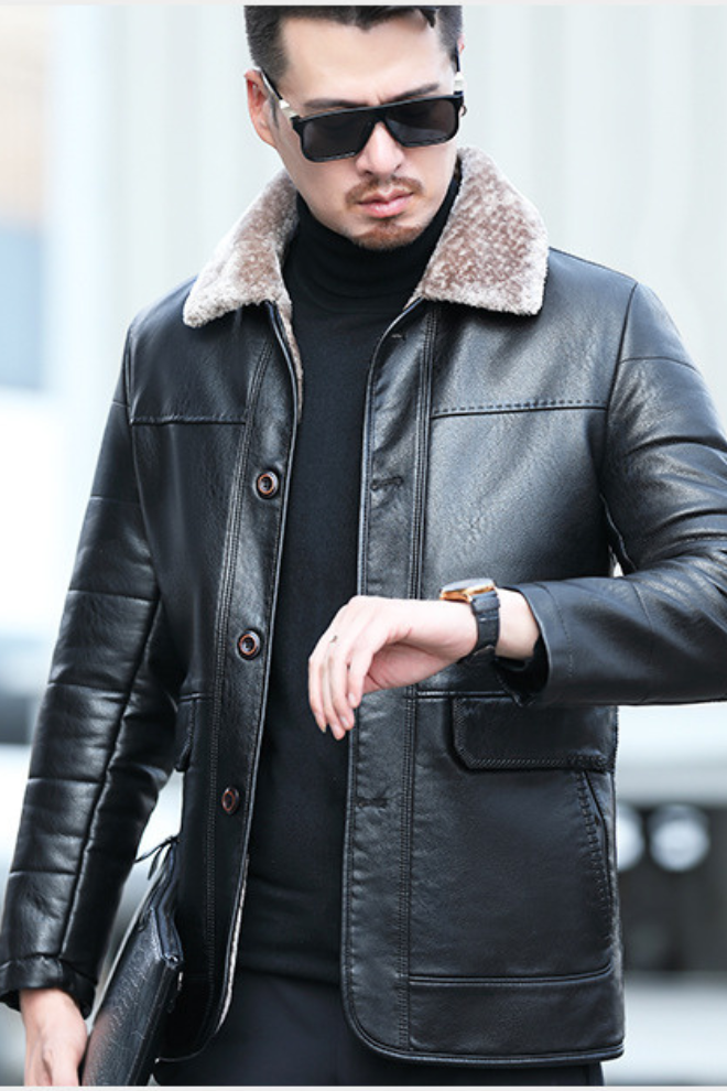 Frank Hardy Leather Down Jacket