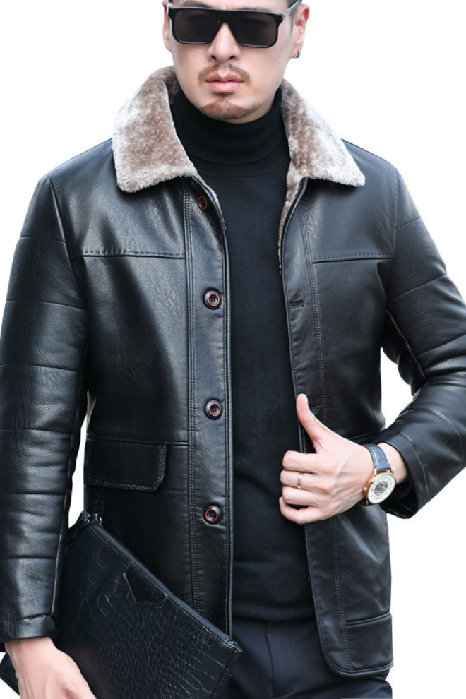 Frank Hardy Leather Down Jacket