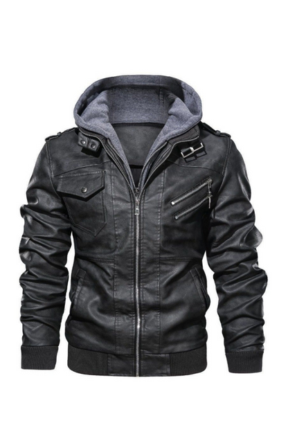 Jack Washington Hooded Leather Jacket