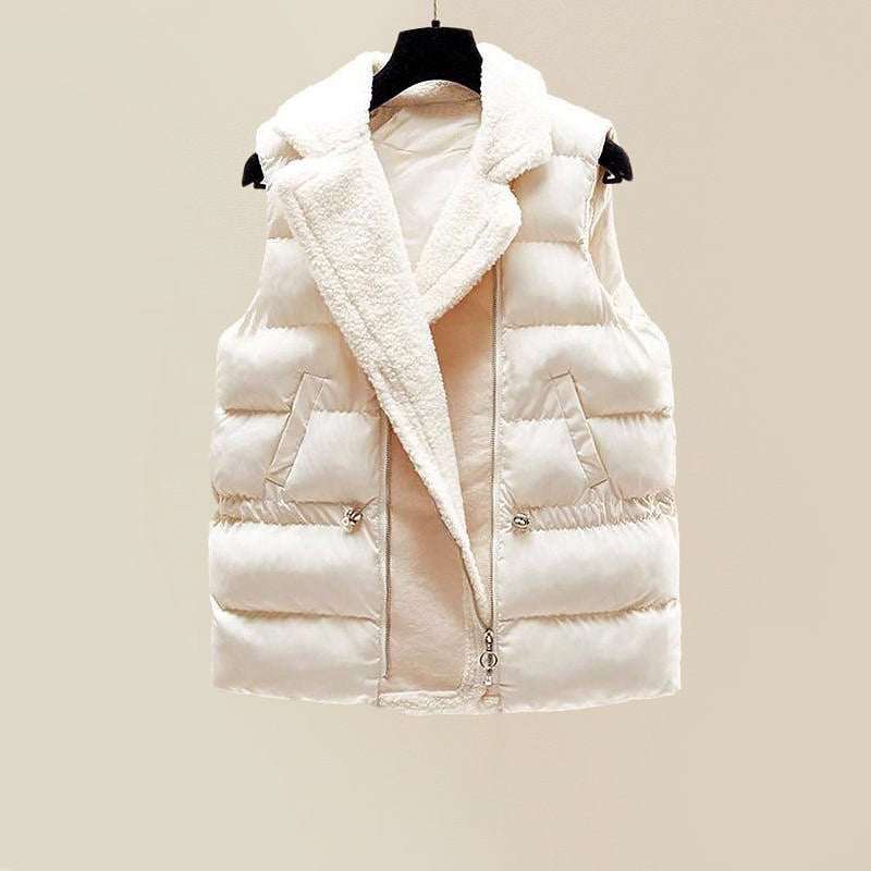 3-Piece Set with Sweater, Knit Pants and Puffer Vest for Women