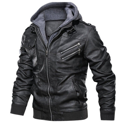 Jack Washington Hooded Leather Jacket