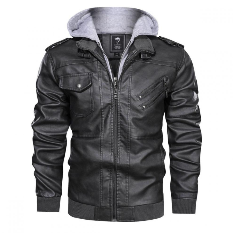 Jack Washington Hooded Leather Jacket