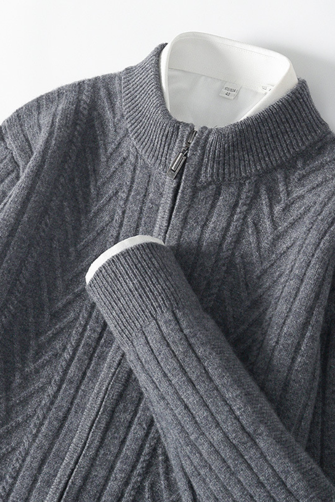 Franco Bianchi Zipper Wool Cardigan