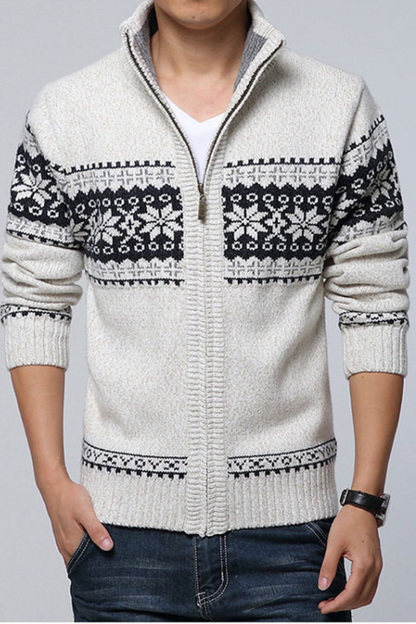 Jack Washington Jacquard Sweater Cardigan