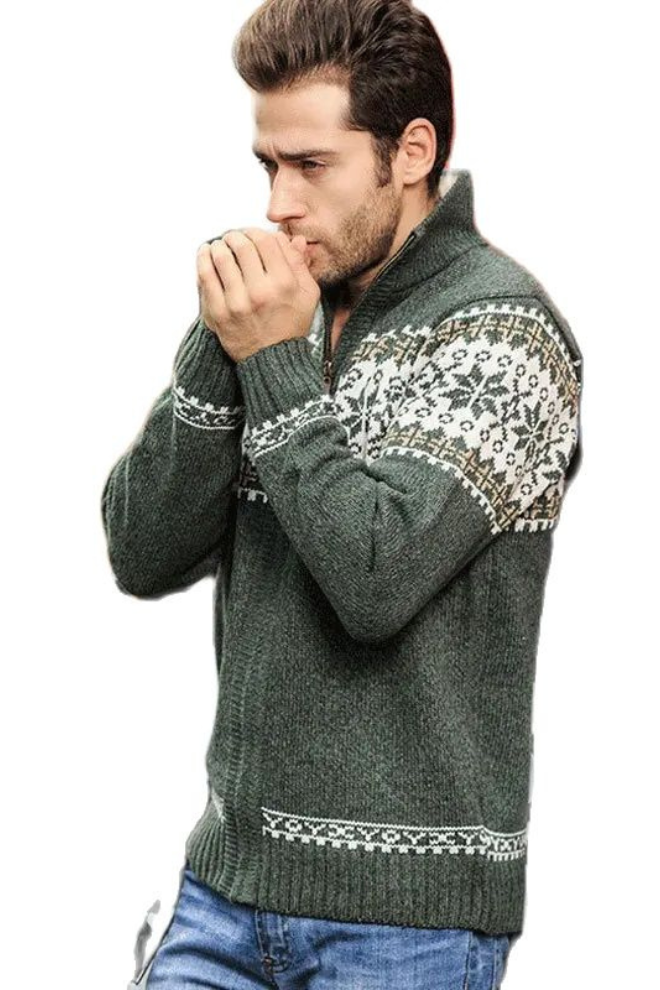 Jack Washington Jacquard Sweater Cardigan