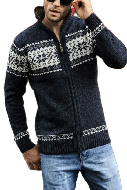 Jack Washington Jacquard Sweater Cardigan