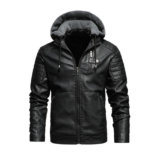 Jack Washington Hooded Leather Fleece Jacket