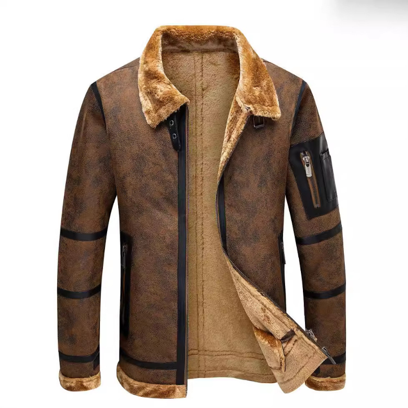 Jack Washington Thickened Fur Leather Jacket