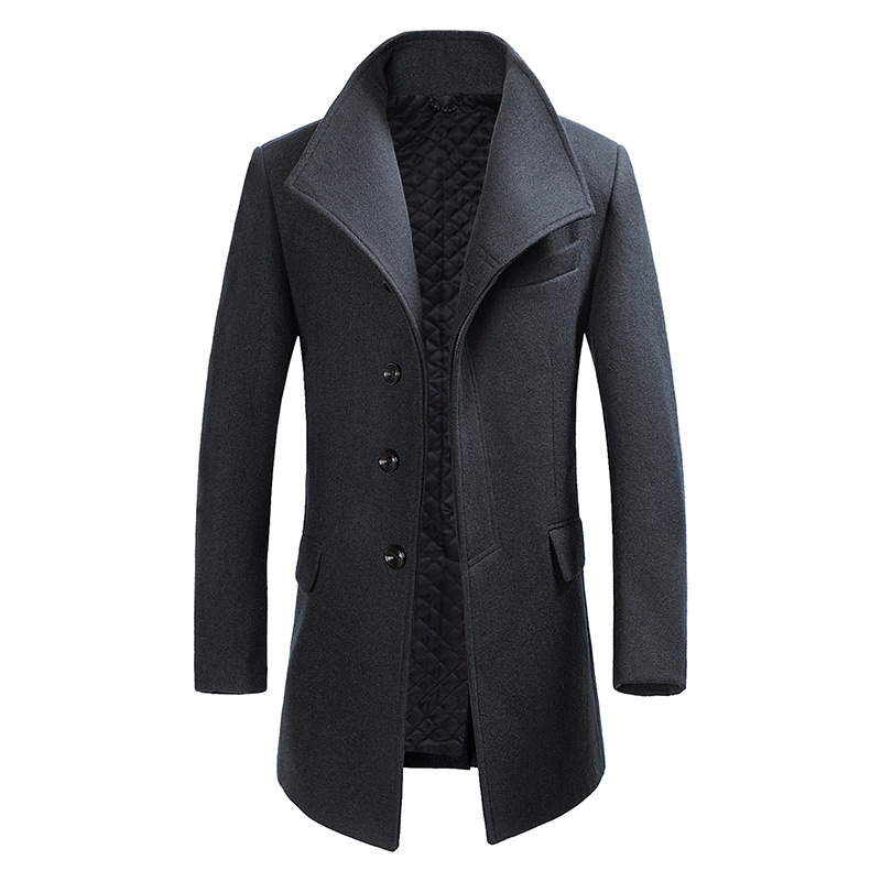 Jack Washington Stand Collar Woolen Coat