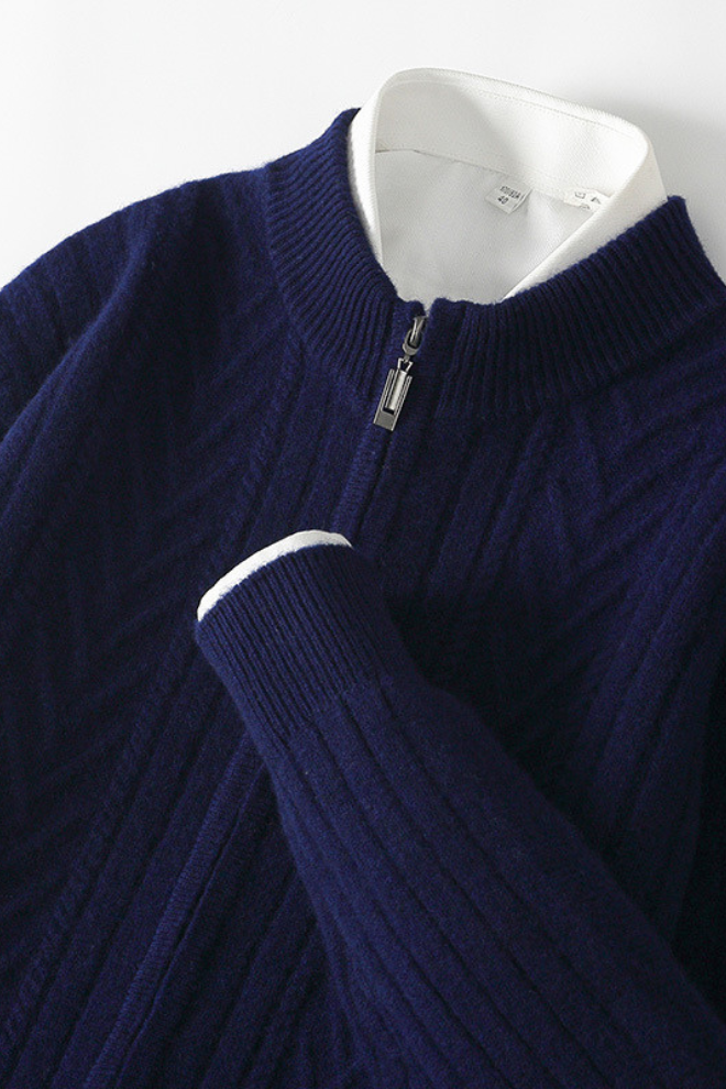 Franco Bianchi Zipper Wool Cardigan