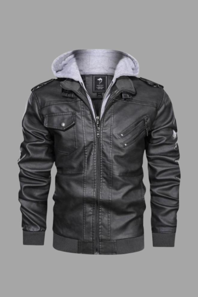 Jack Washington Hooded Leather Jacket