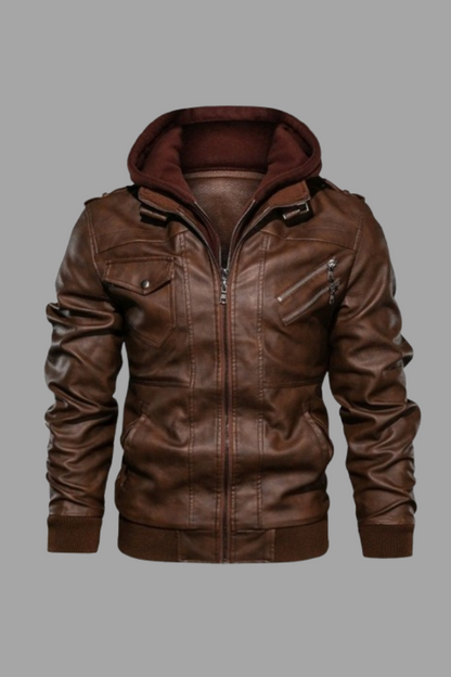 Jack Washington Hooded Leather Jacket