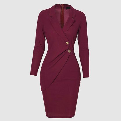 Amelie Fleur Asymmetrical Blazer Midi Dress